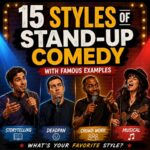 15 styles of stand-up comedy including observational, storytelling, deadpan, dark comedy and crowd work