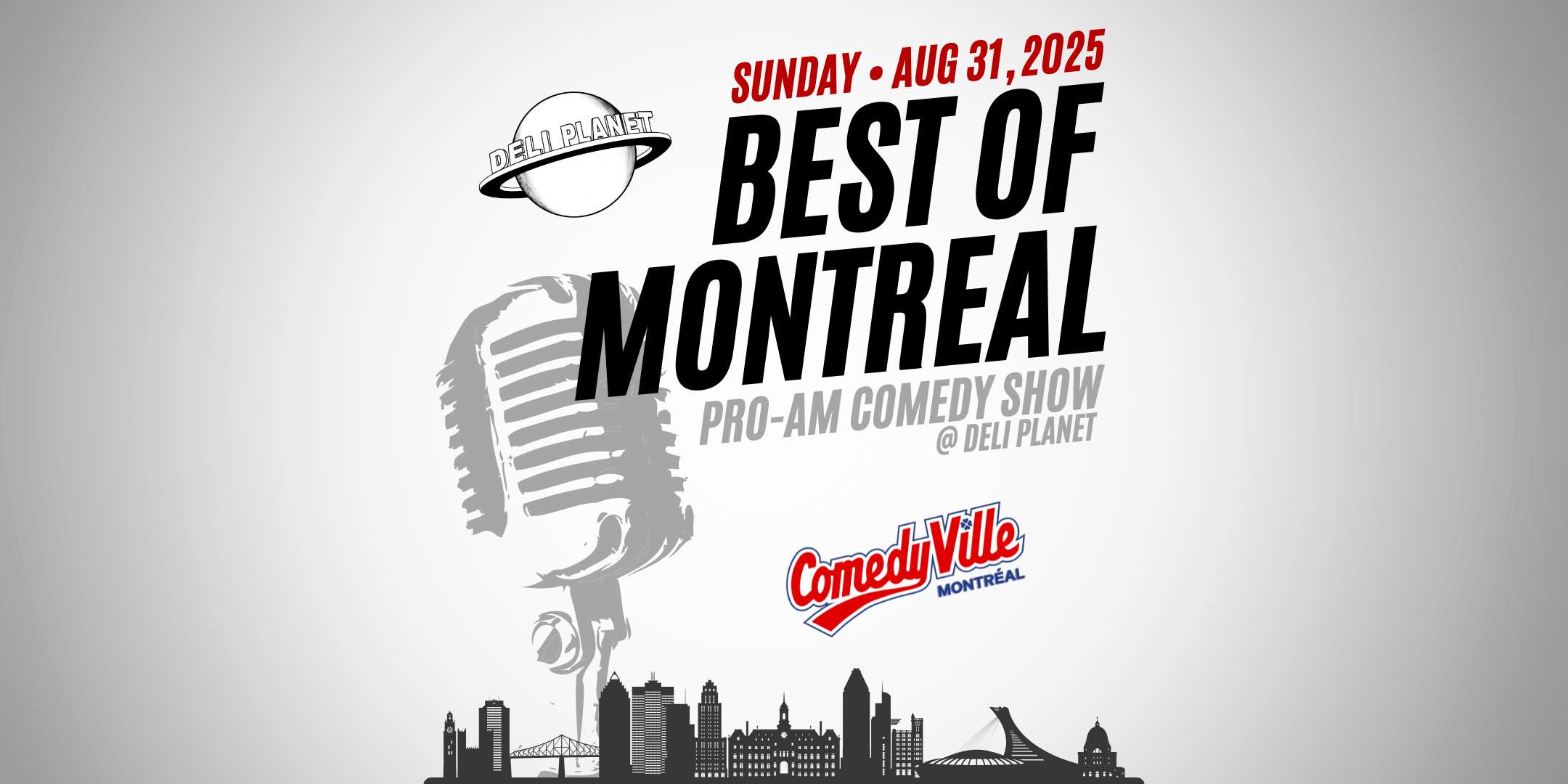 Stand-up comedians performing live at Comedyville during the Best of Montreal Pro-Am Comedy Show