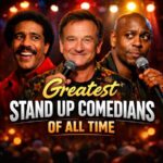 Greatest stand up comedians of all time featuring look-alikes of Richard Pryor, Robin Williams and Dave Chappelle performing on stage